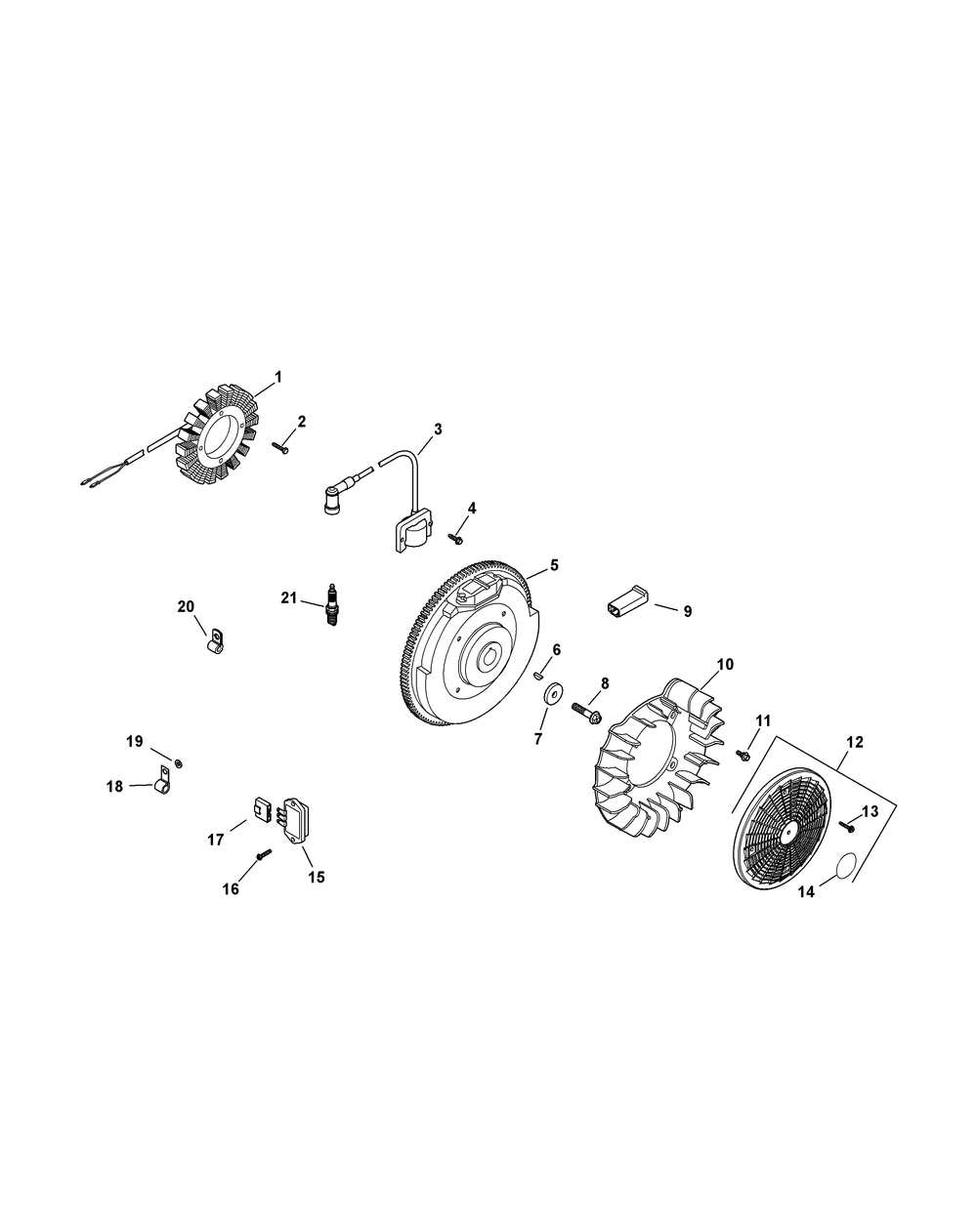 Kohler Cv670-3015 Ignition And Electrical Diagram and Parts List for Z-FORCES48-KH 53AH5FJB050-22HP Cub Cadet Lawn Tractor